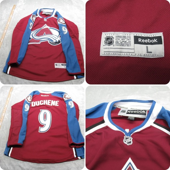 Colorado Avalanche Duchene 9 Jersey Men Large NHL Reebok Authentic V-Neck Hockey